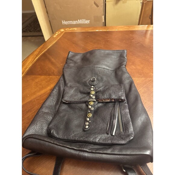 Free People  Backpack in Black Leather main image 4